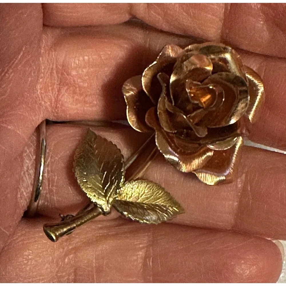 Krementz Rose Pin Gold Overlay